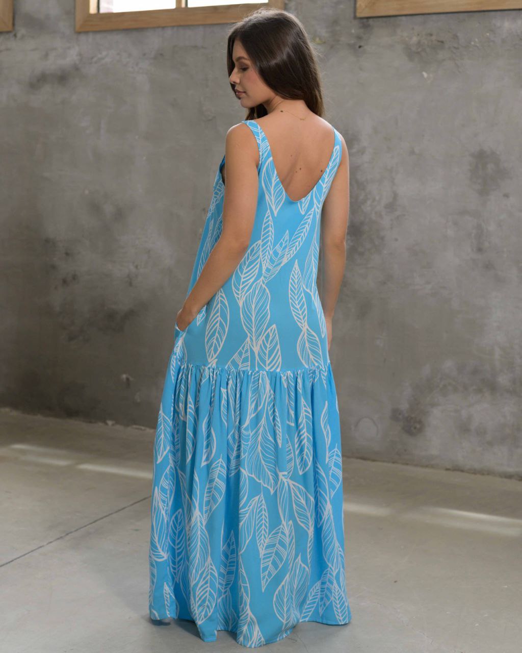 Vestido Marcia Hojas Blue