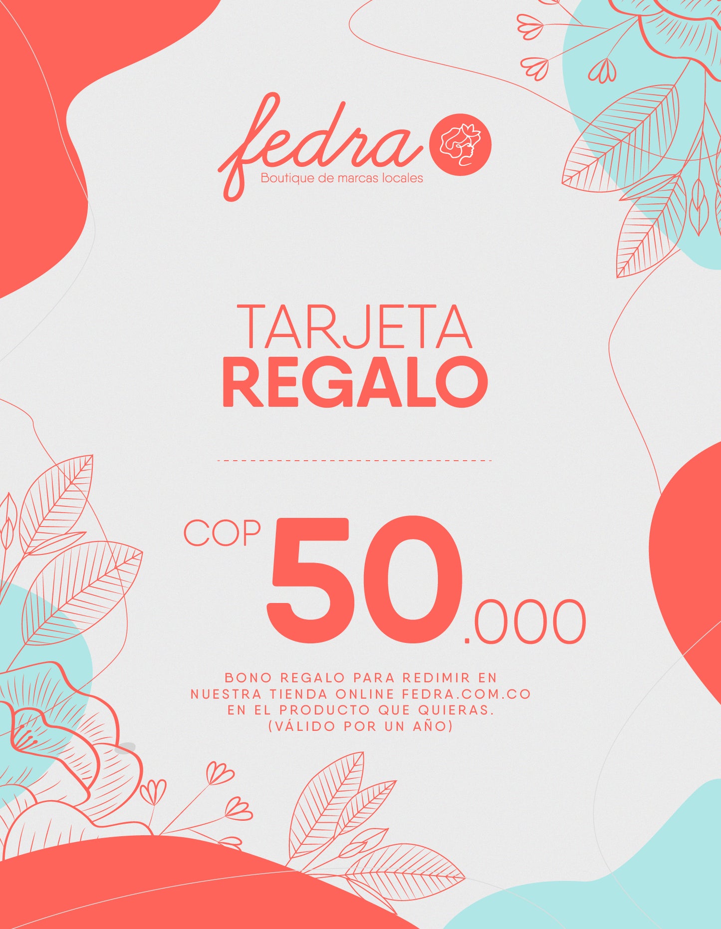 Tarjeta Regalo $50.000 / fedra.com.co