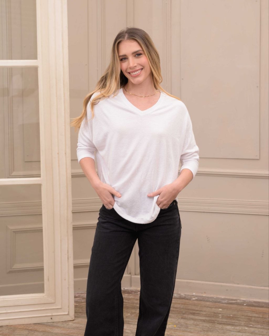 Blusa New Basic Moscu Marfil