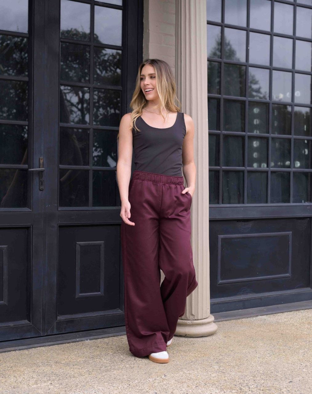Pantalon Cande Plane Vino