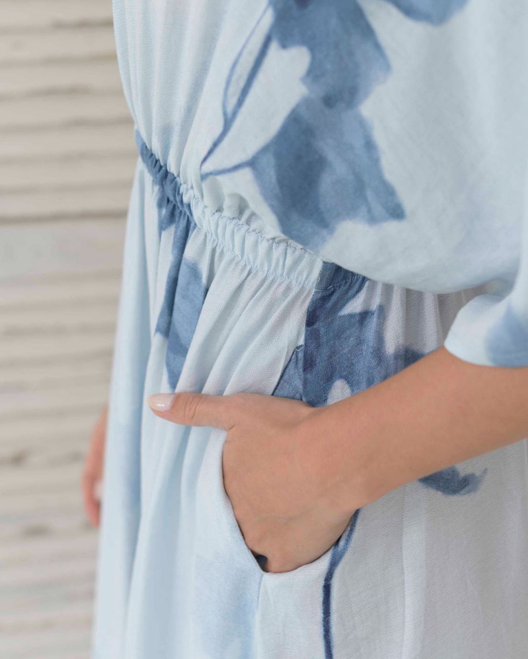 Vestido Elodia flores azul