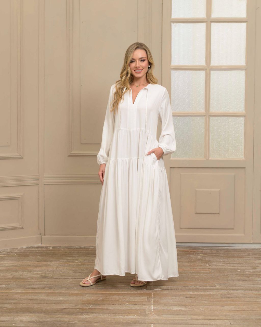 Vestido Eloisa Plane Marfil