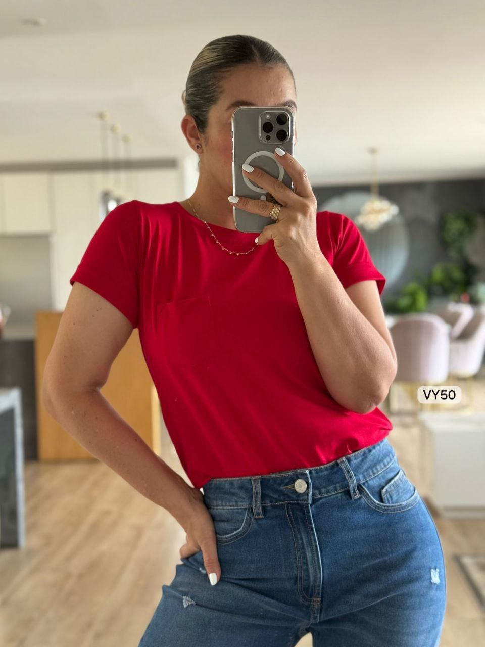 Camiseta Bolsillo Roja