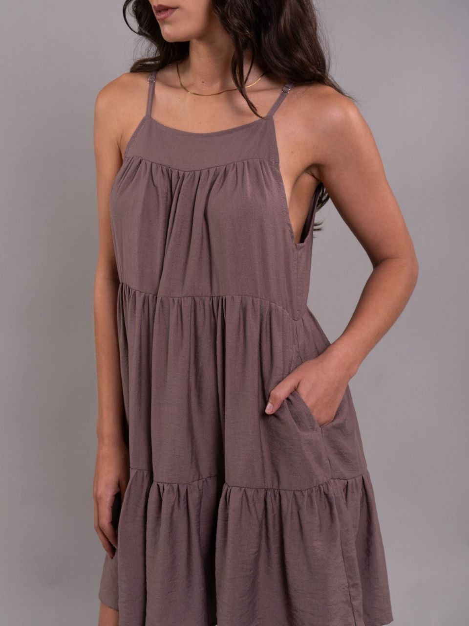 Vestido Alexa Plane Brown