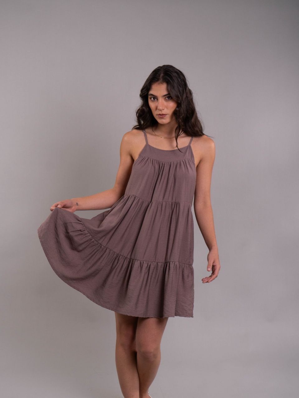 Vestido Alexa Plane Brown