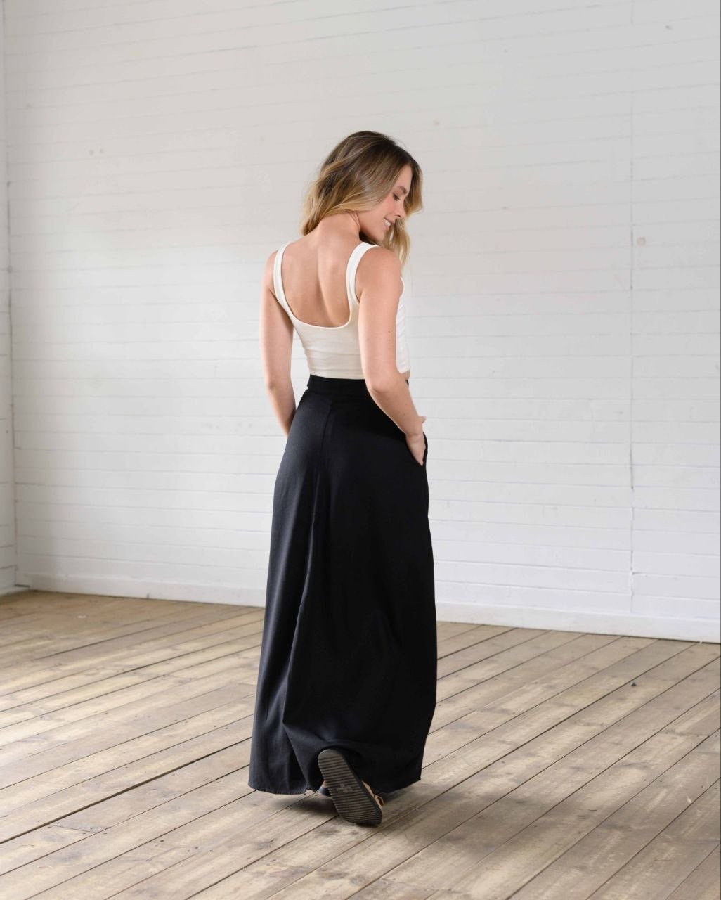 Falda Roxana Plane Negra