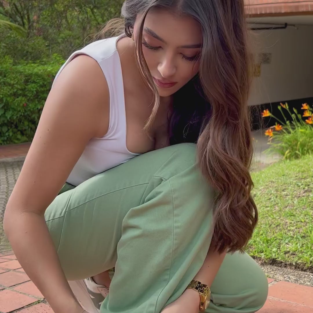 Pantalón Juanita verde cargo